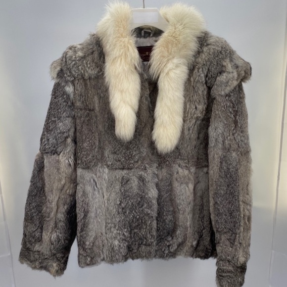 VINTAGE RABBIT FUR JACKET MOB BOSS WIFE - Picture 1 of 9